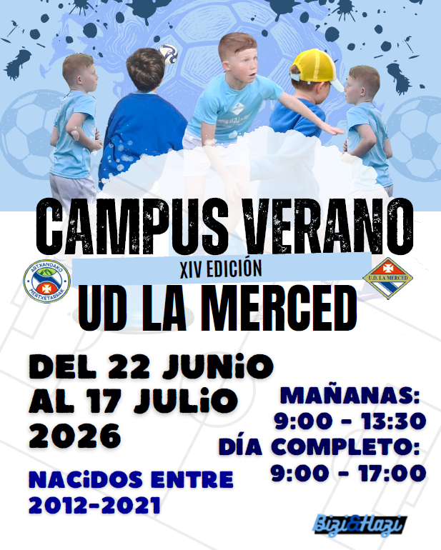 UDLaMerced's tweet photo. ☀️⚽️ ¡Vuelve el Campus de Verano!
📅 Del 22 de junio al 17 de julio
👦👧 Nacidos entre 2012 y 2021
🕘 Mañanas o día completo 🔵⚪️
☀️⚽️ Udako Campusa badator berriro!
📅 Ekainaren 22tik uztailaren 17ra
👦👧 2012 - 2021 artean jaiotakoentzat
🕘 Goizez edo egun osoz 🔵⚪️
#UDLaMerced https://t.co/4lyUJbAKXk