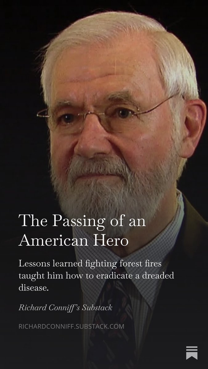 RichardConniff's tweet photo. It was 46 years ago today that a worldwide #vaccination campaign finally freed humanity from #smallpox, our deadliest and most disfiguring infectious disease. Here's the story of one fighter in that campaign. https://t.co/mzadRvgxhr https://t.co/QjkSjBXKGp