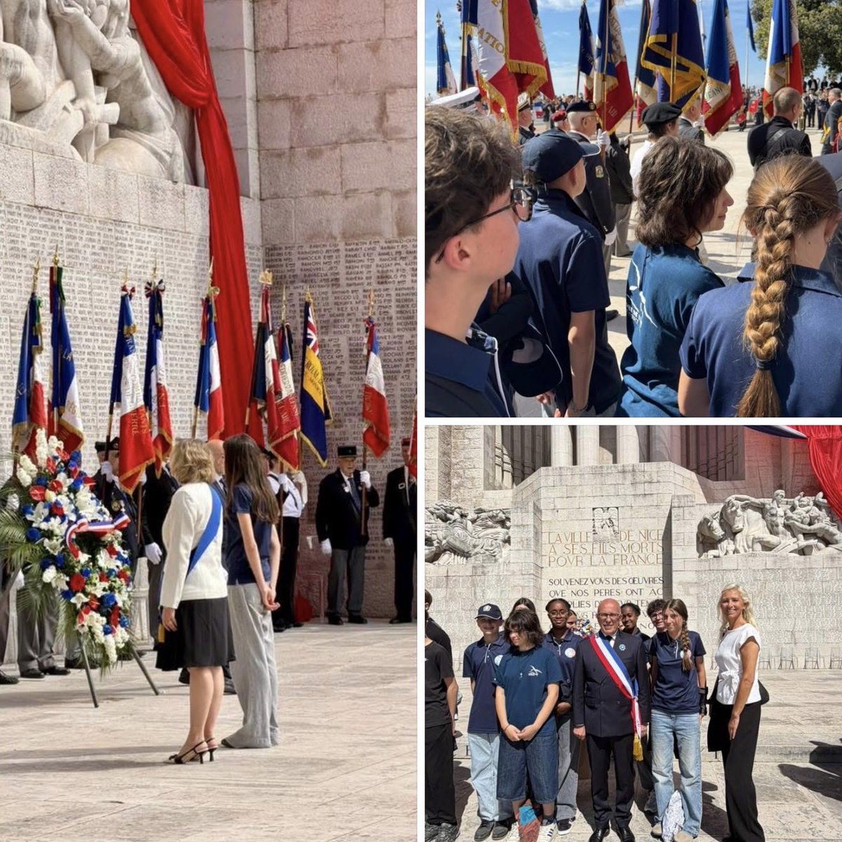 VTriaille's tweet photo. Cérémonie de commémoration du 8 mai avec des élèves volontaires de la classe défense-citoyenneté @Clg_MatisseNice @AlpesMaritimes @VilledeNice #EMC https://t.co/PJc86HAKk1
