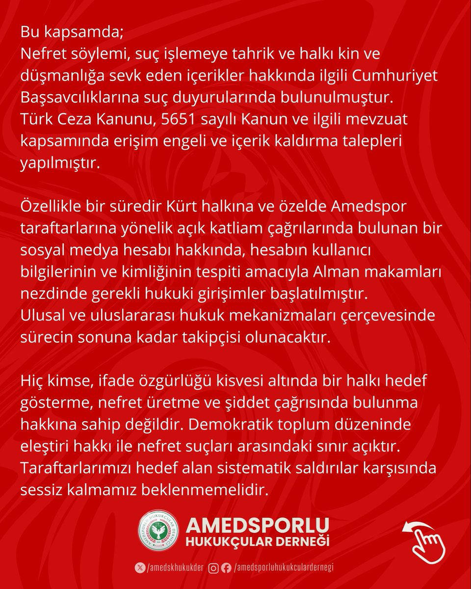 Amedsporlu Hukukçular Derneği tweet media