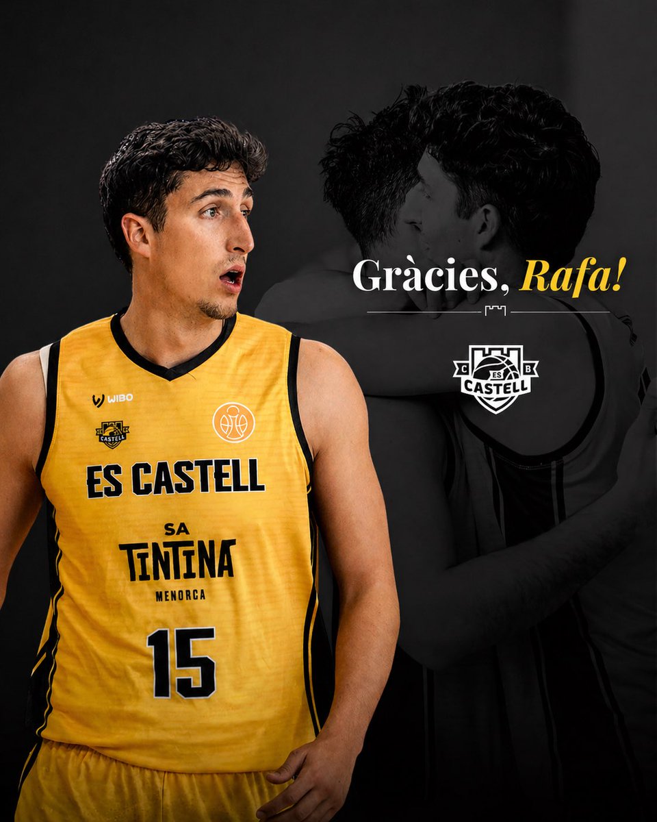 CbCastell's tweet photo. 🫂 𝗚𝗿𝗮̀𝗰𝗶𝗲𝘀, 𝗥𝗮𝗳𝗮!

➡️ El jugador català no continuarà a Sa Tintina Es Castell la pròxima temporada.

El club li agraeix la seva professionalitat durant aquesta gran etapa i li desitja molts èxits en el futur. 💛🖤 https://t.co/JZtYiU7whR