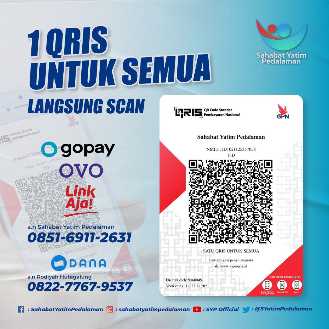 Rekening zakat infaq sedekahkan
BRI  : 3827-01-027158-53-8
BSI: 7129042038
An : <a href="/SYatimPedalaman/">Sahabat Yatim Pedalaman</a>

Sertakan kode 020 di akhir donasi ya

Konfirmasi : WA.me/6282366632857