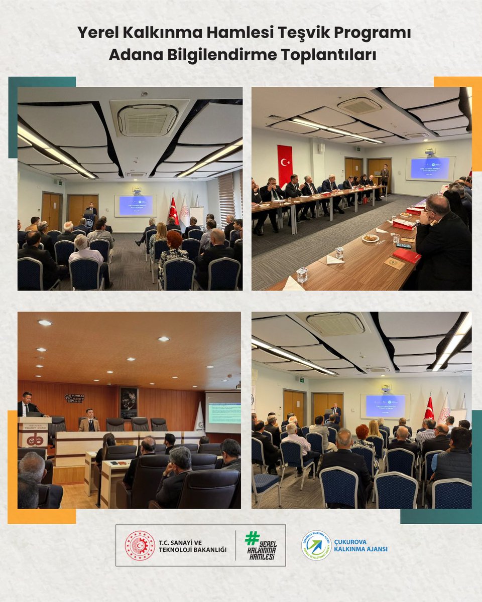 ckaorgtr's tweet photo. 2026 Yılı Yerel Kalkınma Hamlesi Teşvik Programı kapsamında; Ceyhan Ticaret Odası üyeleri, Adana Yeminli Mali Müşavirler Odası ve Mali Müşavirler Odası üyeleri ile Ziraat Bankası Adana Şube Müdürlerine yönelik bilgilendirme toplantıları düzenlendi.

Toplantılarda; Adana için belirlenen öncelikli yatırım alanları, destek unsurları, teşvik oranları ve başvuru süreçlerine ilişkin bilgilendirme sunumu gerçekleştirildi.

Katılımcıların sorularının yanıtlanması ve görüş alışverişiyle sona eren etkinlikte, programın yatırımcılara sağlayacağı önemli destek ve teşvikler değerlendirildi.

📌 Başvuru süreci 15 Mayıs’a kadar devam etmektedir.

#YerelKalkınmaHamlesi

@TCSanayi @KalkinmaAjansGM