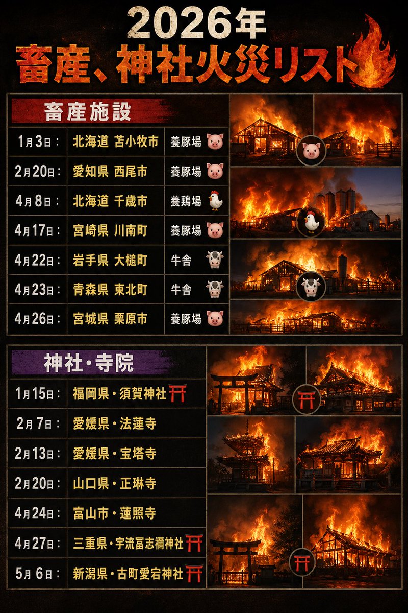 【やっぱり絶対におかしい‼️】

昨年からの
火事がこれまでよりも多すぎる‼️