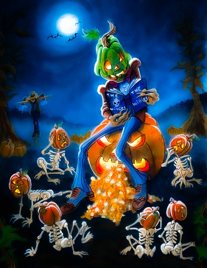 Zervco's tweet photo. Below: Art for the first book in @Matt_Wildasin's Goosebumps-inspired series, The Willies, published by the mildly deranged lunatics at Brain Rent Press.

Brain Rent.

Rewind your mind. https://t.co/gN49ZYFpfQ