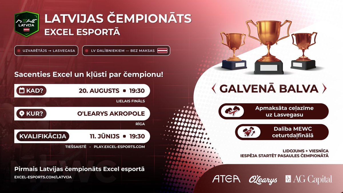 RaitisMisa's tweet photo. https://t.co/IqEZLcrIRS
Piesakies Excel čempionātam! https://t.co/DjTMMVlRD4
