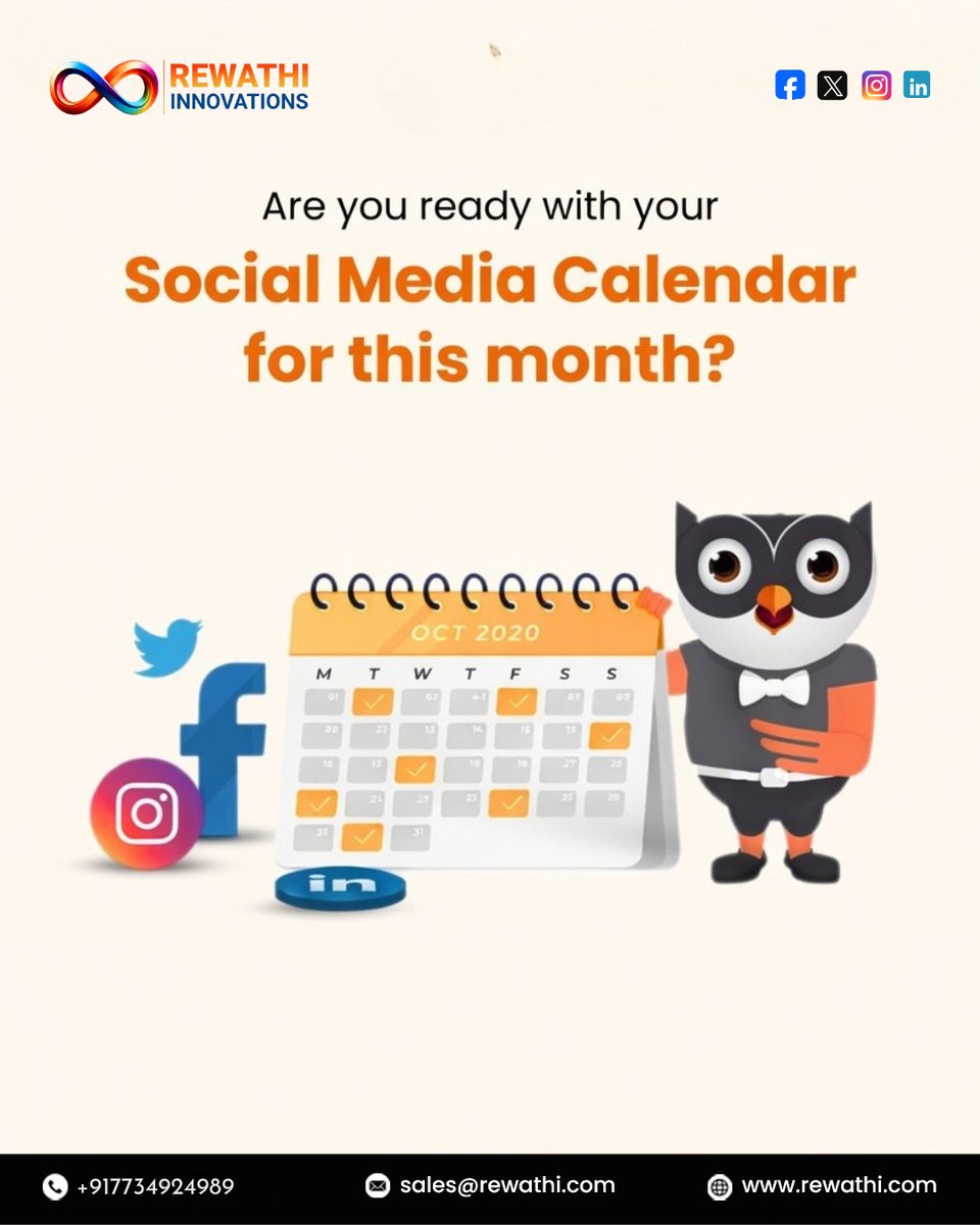 RewathiIT's tweet photo. 📅 Consistency is the secret behind every successful social media strategy.

Don’t post randomly - post strategically 🚀
Ready to plan your next month of content? Let’s get started.

#socialmediamarketing #contentcalendar #socialmediastrategy #digitalmarketing https://t.co/Zy9HJ96Myu