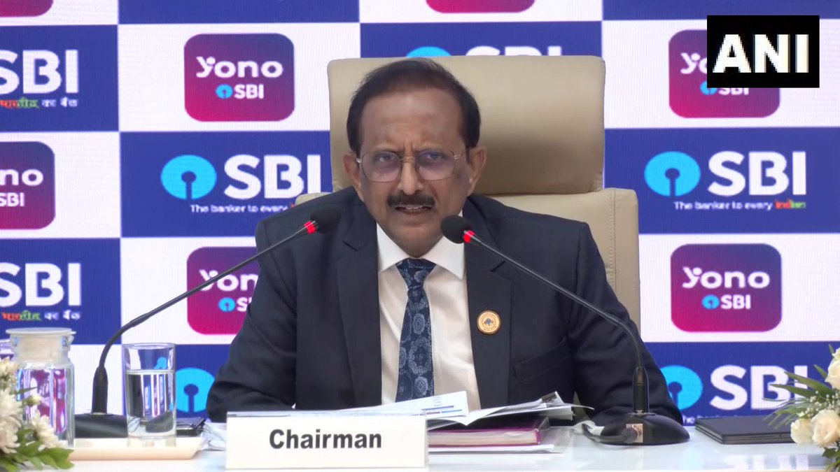 ANI's tweet photo. Mumbai, Maharashtra: SBI Chairman Challa Sreenivasulu Setty says, "Despite deposit growth being lower than loan growth, the bank is confident about funding credit demand because of its large deposit base and strong liquidity position. Even an 11-12 per cent growth in deposits adds a significant amount due to SBI’s large base, and the bank also has excess liquidity of around Rs 3 lakh crore through surplus SLR holdings, which will help support loan growth."

On concerns over a shortage of point-of-sale (POS) terminals due to the West Asia crisis, he says, "SBI is not facing any such issue currently. SBI Payments has enough inventory and any disruption is expected to be temporary."