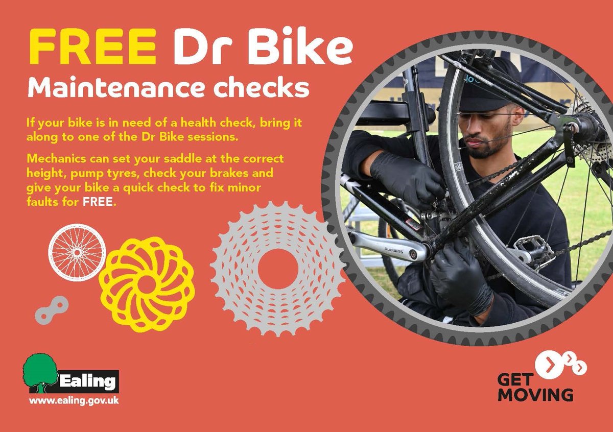 EalingSTARS's tweet photo. Dr Bike is back at Northala Café🏃‍♀️Free bike check @EalingCouncil Join us for a FREE #DrBike session at Northala Café -  Northala Fields parkrun (Kensington Road)
Saturday 18 July, from 9am to noon
#ActiveTravel @EalingLearning @EalingLivingSts @NFparkrun @EalingCyclists https://t.co/xdyzv5XOuc