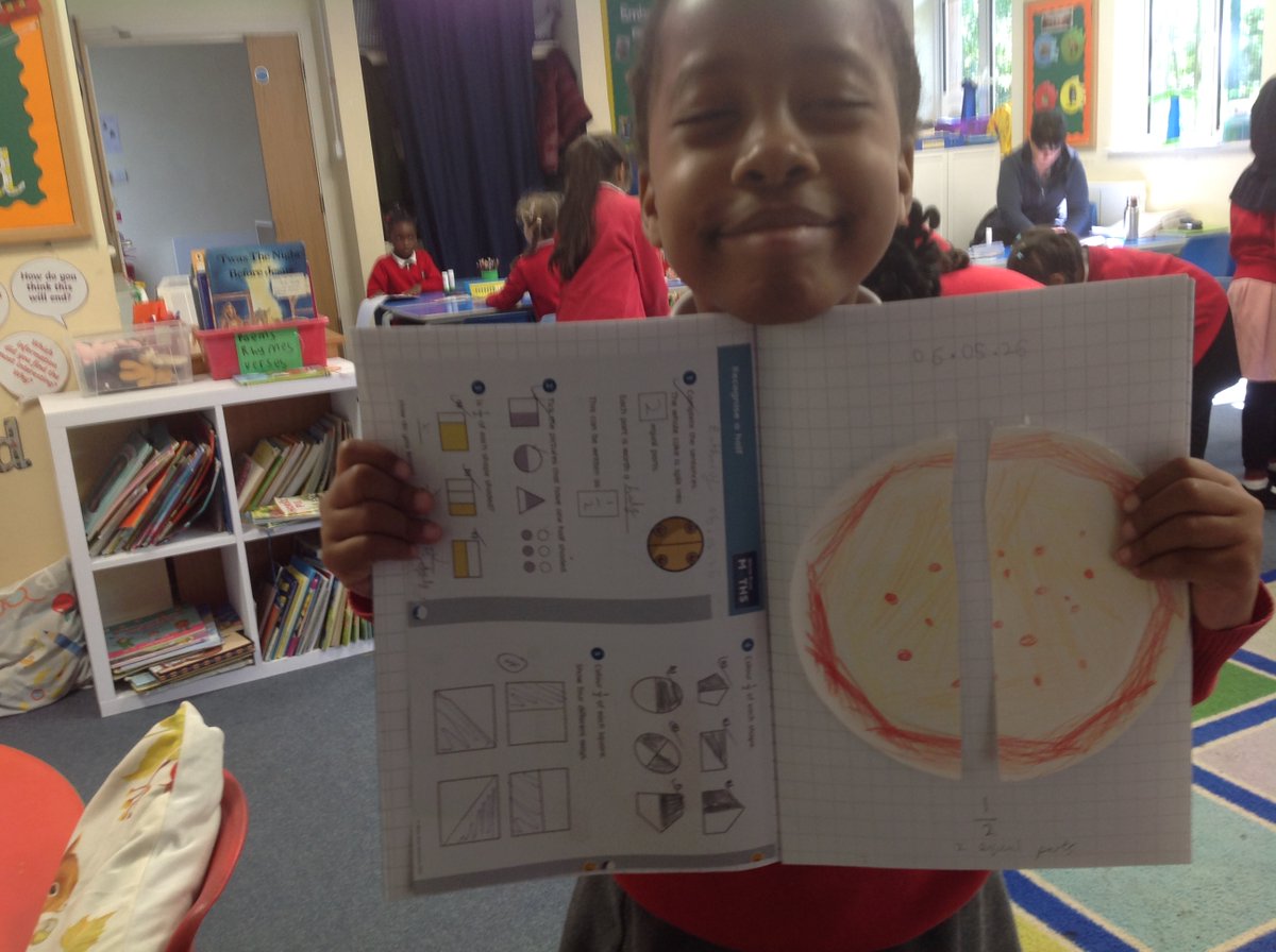 roechurch_sch's tweet photo. Year 2 and fractions! 
We have been exploring the different fractions by cutting paper plates into equal parts.  First step halves- next step quarters and thirds!

They have become fraction masters, so when a plate wasn't cut correctly they labelled it as '2 unequal parts'! https://t.co/dfaLmfQQjf