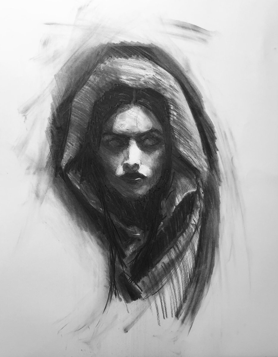 Charcoal, croquis paper