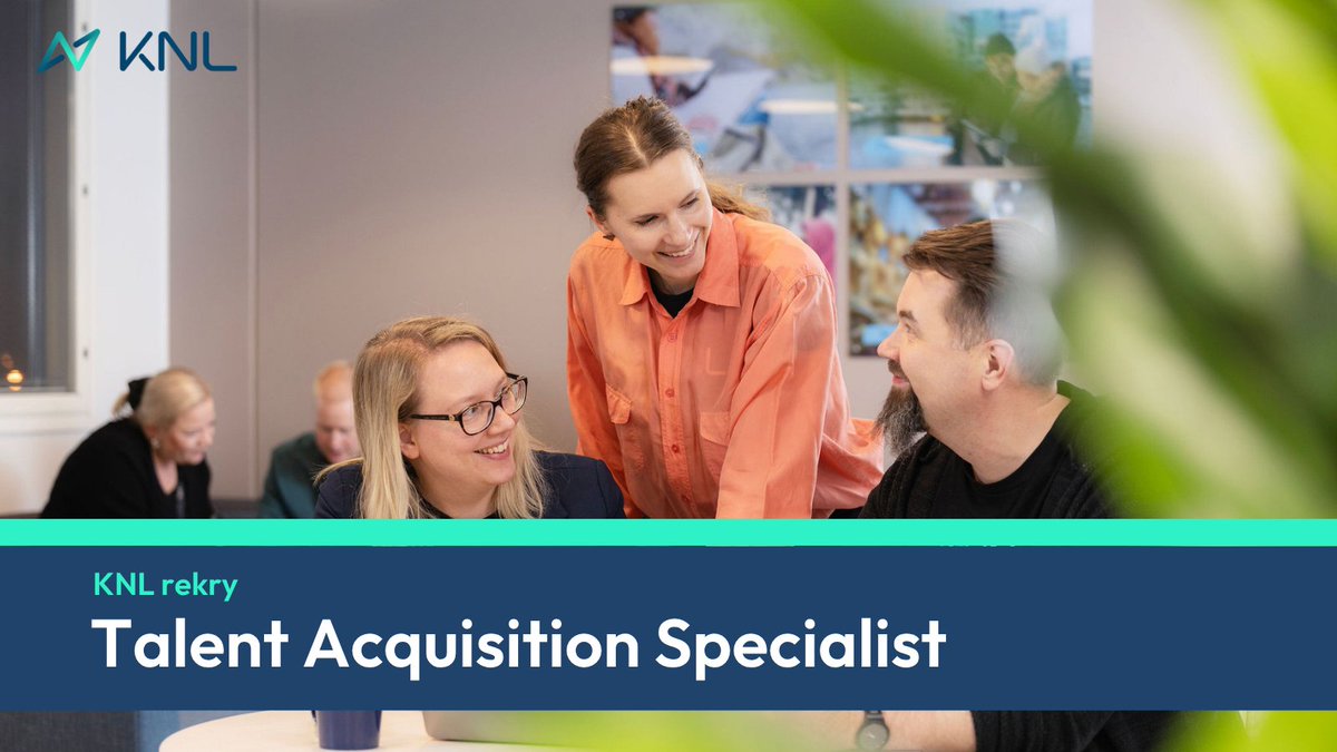 KNLNetworks's tweet photo. We’re hiring in Finland! Haemme Talent Acquisition Specialistia, jolla on kokemusta asiantuntijarekrytoinneista ja aktiivisesta talent sourcingista sekä kyky tunnistaa ja tavoittaa oikeat osaajat liiketoiminnan tarpeisiin.

Hae 24.5.2026 mennessä:
🔗https://t.co/dCaGEIRuZk
#rekry https://t.co/FaImfCe9yS