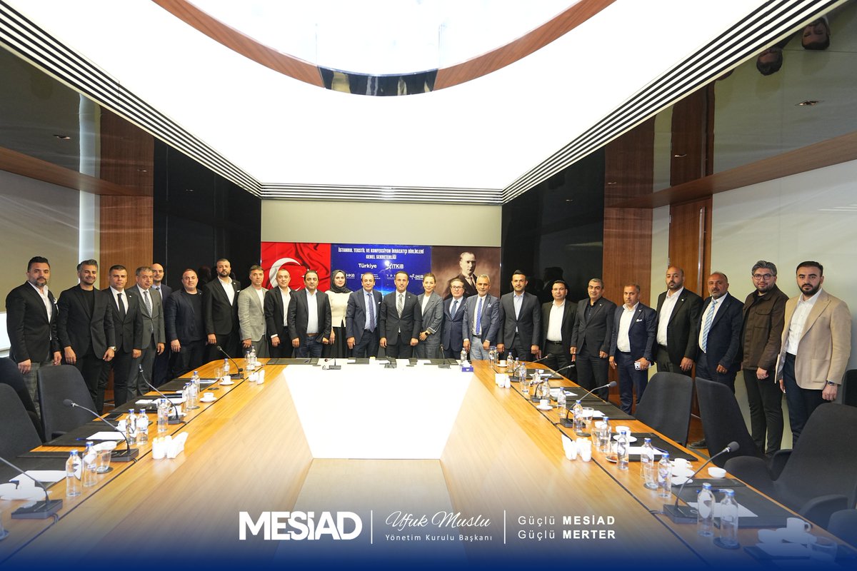 ufuukmuslu's tweet photo. MESİAD Yönetim Kurulu Başkanımız Sn. Ufuk Muslu, Yönetim Kurulumuz, Genç MESİAD ve MESİAD İş Kadınları ile birlikte İHKİB Yönetim Kuruluna ve Yönetim Kurulu Başkanı Sn. Mustafa Paşahan’a yeni görev dönemleri kapsamında hayırlı olsun ziyareti gerçekleşti.

Gerçekleşen buluşmada hazır giyim ve tekstil sektörünün geleceğine yönelik değerlendirmeler yapılırken ihracatın güçlendirilmesi, sektörün uluslararası pazarlardaki konumu, ticari heyetler ve kurumlar arası ortak çalışma alanları üzerine karşılıklı fikir alışverişinde bulunuldu.

Aynı zamanda sektör temsilcilerinin birlik içerisinde hareket etmesinin önemi vurgulanırken üretim, ticaret ve ihracat süreçlerine katkı sağlayacak projeler üzerine görüş paylaşımı gerçekleştirildi.

Sn. Mustafa Paşahan ve İHKİB Yönetimine yeni dönemlerinde başarılar diliyoruz, sektörümüze sağlayacakları katkıların artarak devam etmesini temenni ediyoruz.
@ihkibirlik @MesiadMerter 
#ihkib #hazırgiyim #mesiad #tekstil