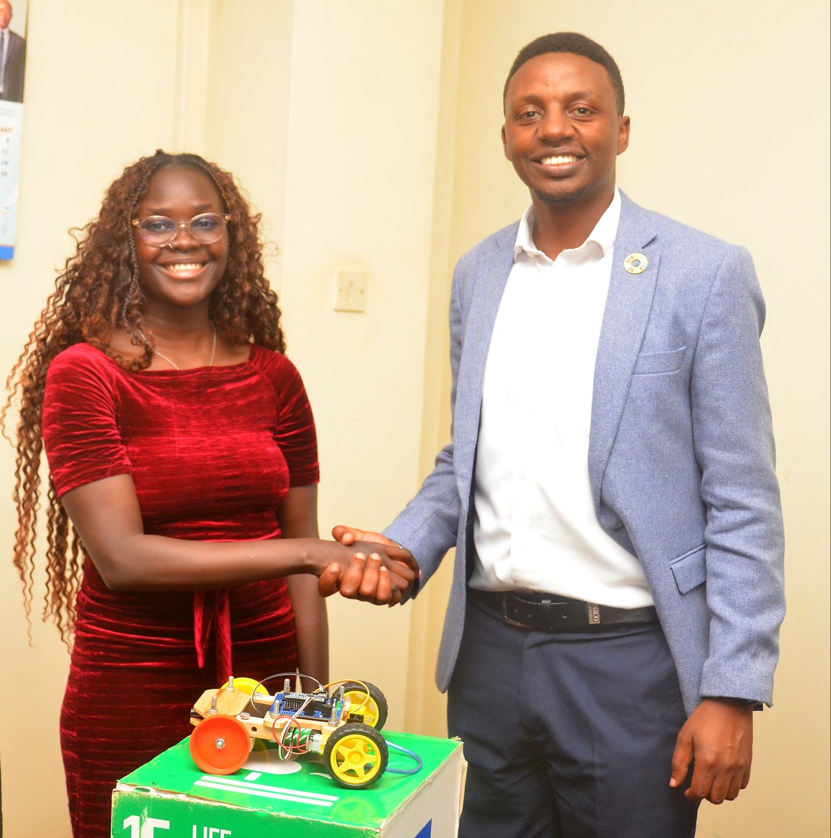 donaldrukanga1's tweet photo. Fellow Youth and Developmental Countrymen,

Yesterday, I had the pleasure of hosting President elect of @UOXUganda H.E @GiftGrace01 at our 2nd General Assembly of the @Youth4SDGsUga for 2026.

The Youth Coalition for SDGs brings together SDG focused- youth led organisations & companies and operates under the auspices of the @OPMUganda @sdgs_ug and @UNinUganda.

As the Youth Sounding Board of the @UNinUganda , one of our tasks is to ensure that the youth voice reaches to the United Nations Country Team - all the 29 UN Agencies in Uganda.

I want to thank members  who travelled from Kamwenge, Kagadi, WestNile and all parts of the country on their own cost just to make it to the General Assembly. This demonstrates both the interest and commitment to see a changed Uganda.🇺🇬 

The meeting addressed bottlenecks in our Regional Senate following the example I gave  that when an electric pole is broken, the “Yaka” Will not reach the house. Regardless of how much money you have, it will only be helpful to buy Yaka if you are connected.

This is our approach to #localise the #SDGs and ensure we Leave no one behind (every community on the Youth Coalition SDGs Grid) by using the Regional Senate to support and coordinate member initiatives.

On a developmental note, our members are doing various interventions in Health, Infrastructure and Innovation, Mental Health etc  all aimed at  making lives of Ugandans better.

I shared with the Special Guest and members what my company @DopplerTechLTD is doing to increase access to low cost AI tools and Skills.

The YiiyaBots, manufactured  100% in Uganda will ensure that a young student can now develop AI tools and solutions using locally sourced materials. Eg. The bottle caps which were formally waste can now be re-used to prototype AI & Robotics projects.

We ended our session with cake cutting to celebrate babies born in Jan - May.

I thank our partners @UNinUganda and @sdgs_ug for the continued support.

Find more info on https://t.co/rMua2bH4Vt