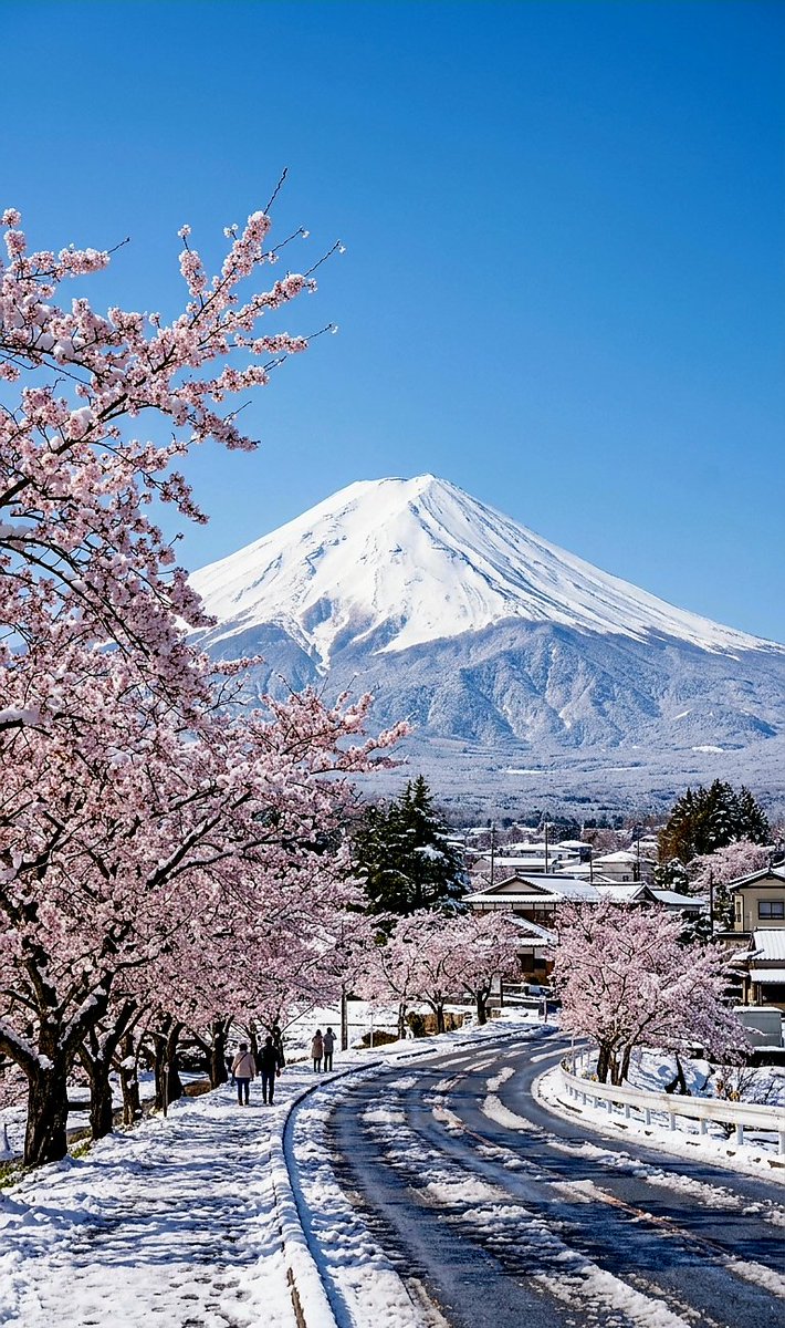 SyedhaiderAlis9's tweet photo. Spring in Tokyo paints the world in soft pink blossoms beneath the timeless beauty of Mount fuji .
#mountains #aiartwork #midjourney  #Flowers #treading #naturelovers #nature #landscapes #fypシ #Trending https://t.co/BMJiPREl3P