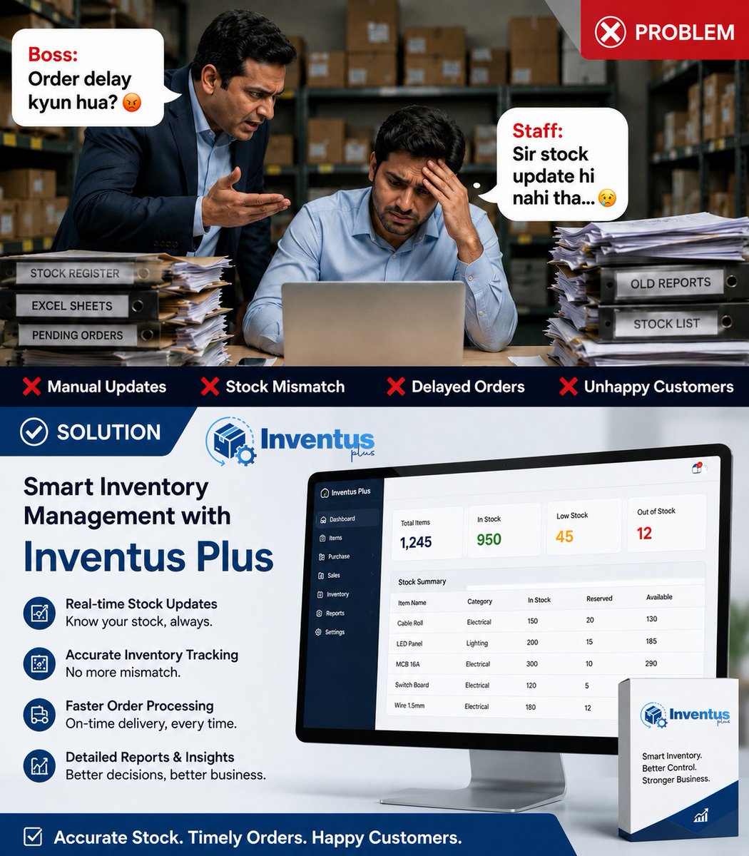 Inventusplus's tweet photo. Order delays because of stock confusion? 😓📦
Manage inventory smarter with Inventus Plus!
✅ Real-time stock updates
✅ Accurate inventory tracking
✅ Faster order processing
#InventusPlus #InventoryManagement #BusinessAutomation #StockManagement #WarehouseManagement https://t.co/qooQkIP0tQ