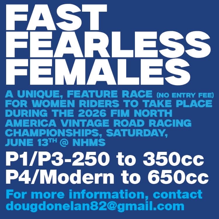 RaceUSCRA's tweet photo. We're planning on running the FAST FEARLESS FEMALES sprint during our FIM event in June.

This race is open to all currently licensed women racers.

Two classes running concurrently. All eligible machines must fit into an existing USCRA class. 

Rulebook https://t.co/3eqbmCmBbY https://t.co/Lff97plooP