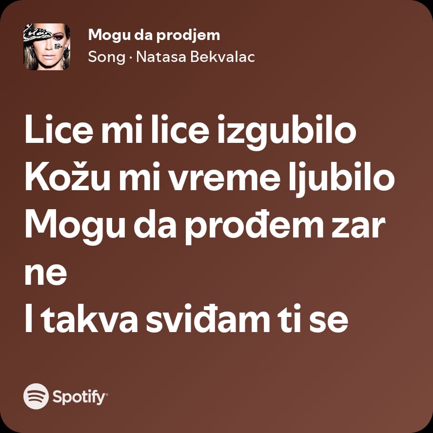 ali koliko vaga coded pesma, u strofama se raspada, u refrenu jebe majku i tako, nije nama lako