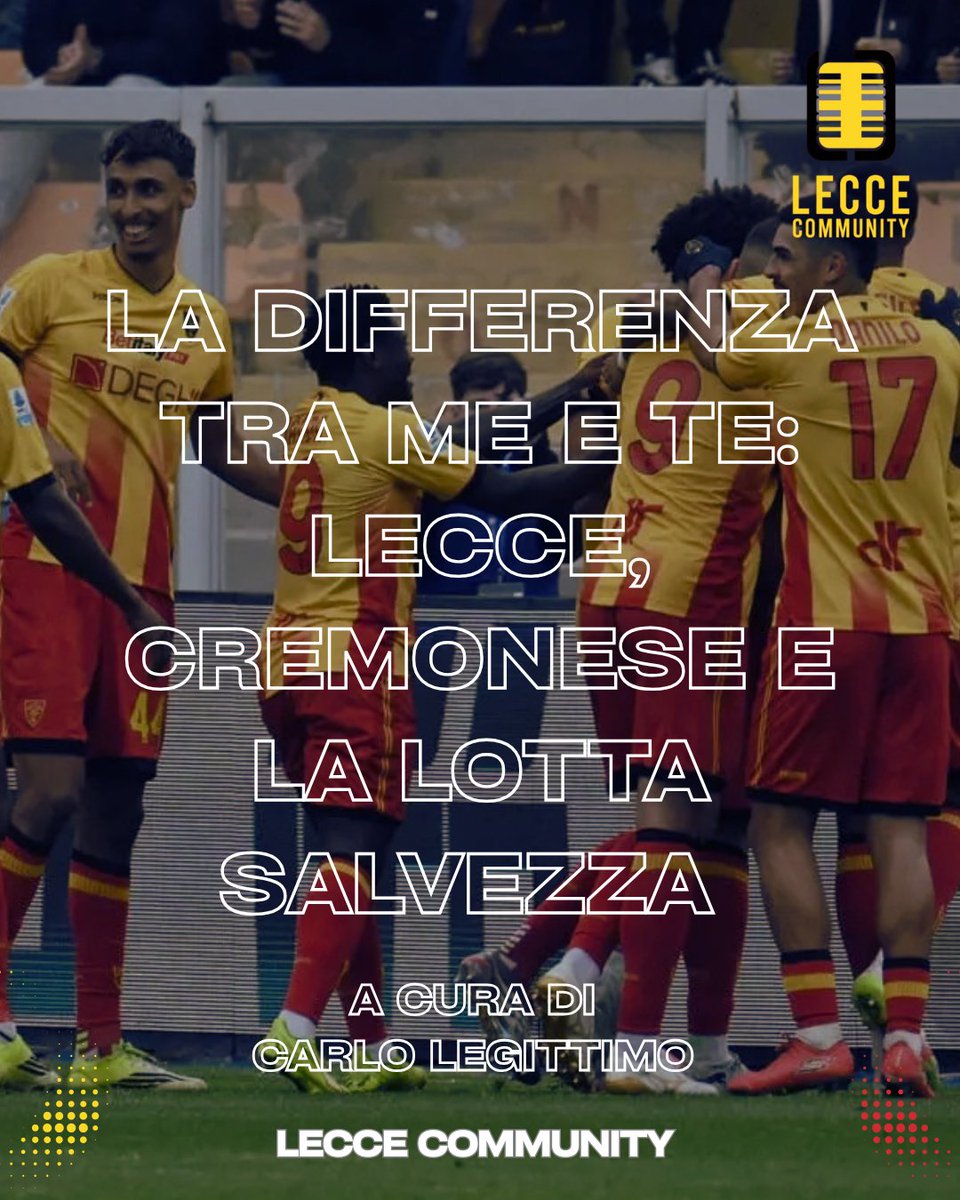 Lecce_Community's tweet photo. ✍🏻| 𝗟𝗮 𝗱𝗶𝗳𝗳𝗲𝗿𝗲𝗻𝘇𝗮 𝘁𝗿𝗮 𝗺𝗲 𝗲 𝘁𝗲: 𝗟𝗲𝗰𝗰𝗲, 𝗖𝗿𝗲𝗺𝗼𝗻𝗲𝘀𝗲 𝗲 𝗹𝗮 𝗹𝗼𝘁𝘁𝗮 𝘀𝗮𝗹𝘃𝗲𝘇𝘇𝗮
L'editoriale a cura di @doncarlo74 è disponibile sulla nostra pagina Facebook.

#LecceCommunity https://t.co/tPNtwkLPx3