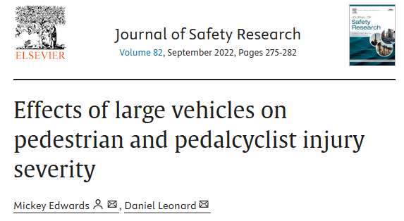 Boenau's tweet photo. "Children are eight times more likely to die when struck by a SUV compared to children struck by a passenger car."

I wonder if this should be on the warning labels of America's favorite vehicles. 🤔 https://t.co/Qgf5zLcL5k