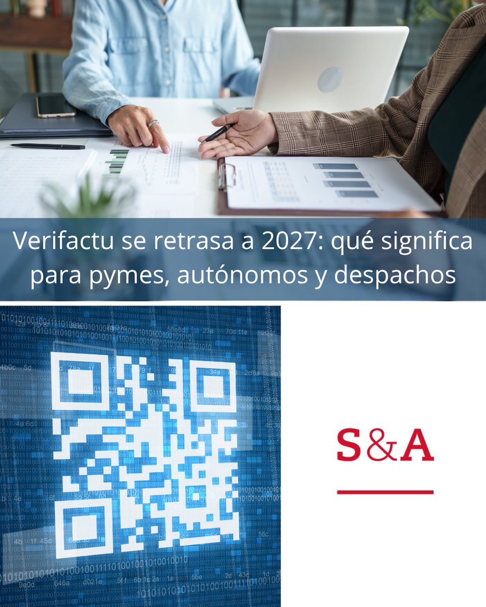 CSedanoAsoc's tweet photo. El Gobierno da aire a empresas y profesionales: el sistema Verifactu, llamado a cambiar la forma de facturar en España, no será obligatorio en 2026, sino en 2027.🧐💻👉🏼 https://t.co/FxymbCvHLV https://t.co/KAj78nDN93