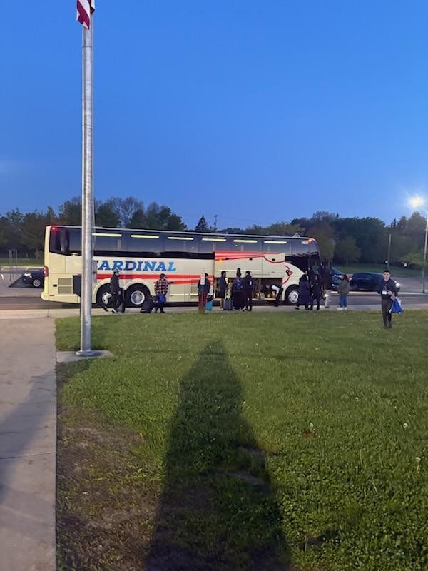 GoWestMS's tweet photo. We know the end of the year is near when we see the band buses loading up at 6am on a Friday.

Our 7th &amp; 8th grade band Pioneers are headed to Mackinac Island today. Safe travels and enjoy!

#Band #AllIn #TheWestWay https://t.co/Nlf6n6C0qz