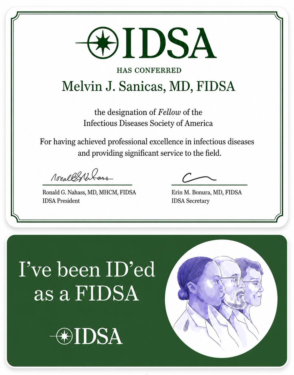 Vaccinologist's tweet photo. Happy to share that I have been elected as a Fellow of the Infectious Diseases Society of America #FIDSA. Thank you to @IDSAInfo for this meaningful recognition, and to the mentors, colleagues, and collaborators who have supported me. #IDSA https://t.co/oSK7aoEdC9 https://t.co/mHtpqkQEol