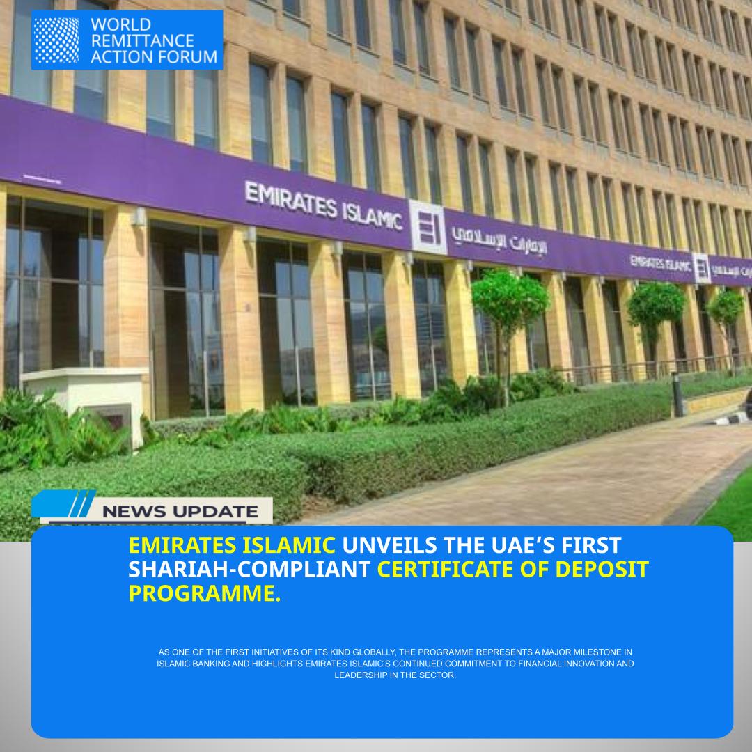 Emirates Islamic, a leading Islamic financial institution in the #UAE, has successfully introduced the country’s first Shari’ah-compliant Certificate of Deposit (CD) Programme

#EmiratesIslamic #IslamicBanking #UAEFinance #ShariahCompliant #FinancialInnovation #BankingSector