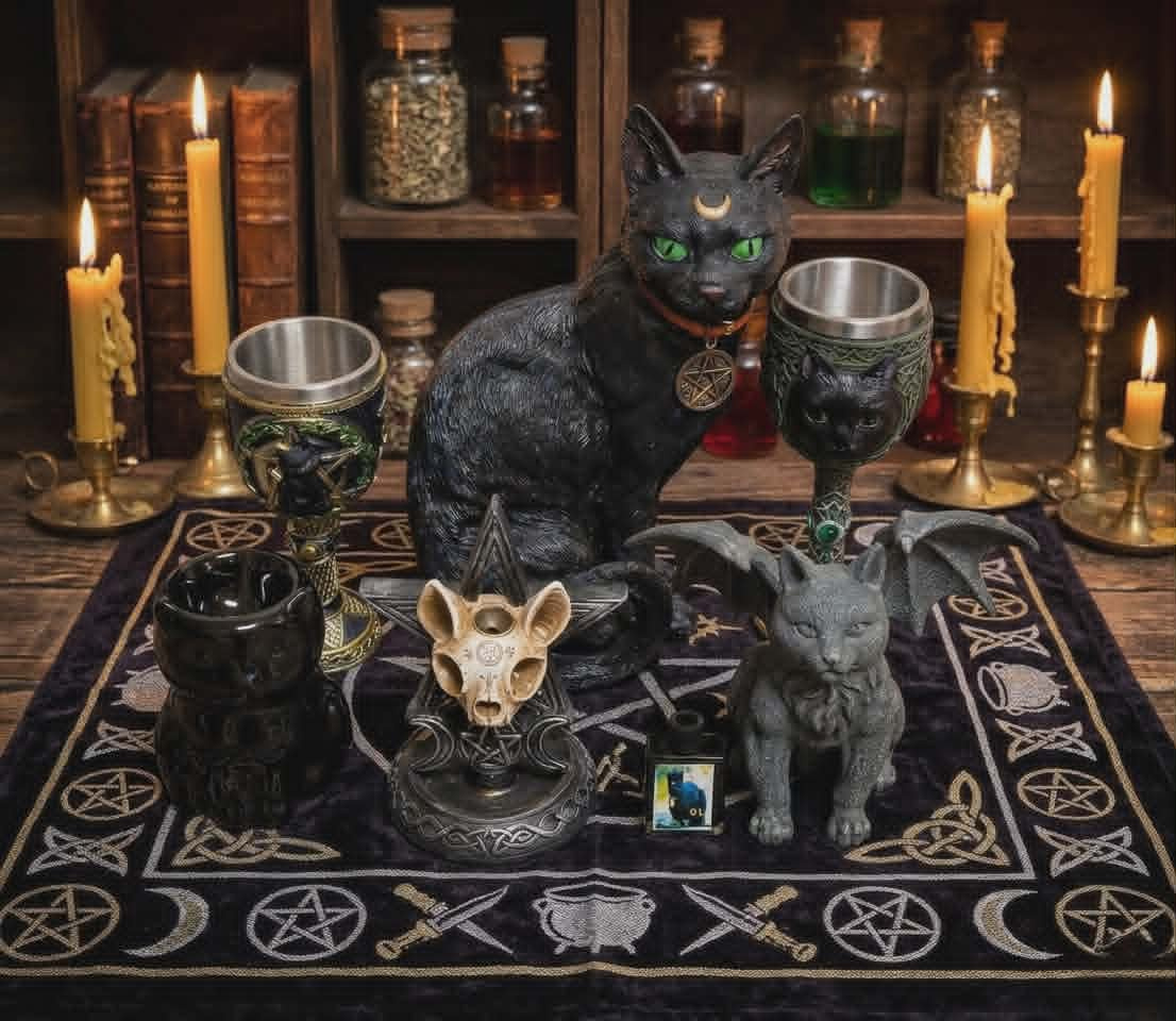 Divine_Intents's tweet photo. Good morning. Today is Friday, May 8th. We are open 10:30 am - 5 pm.

Do you like cats? We have some! Here's some cat stuff we have. Get these &amp; more in-store &amp; online. Online at https://t.co/8cGxTChfDw

#statues #backflow #oil #oilburner #witchy #cats https://t.co/7Pe3157dDE