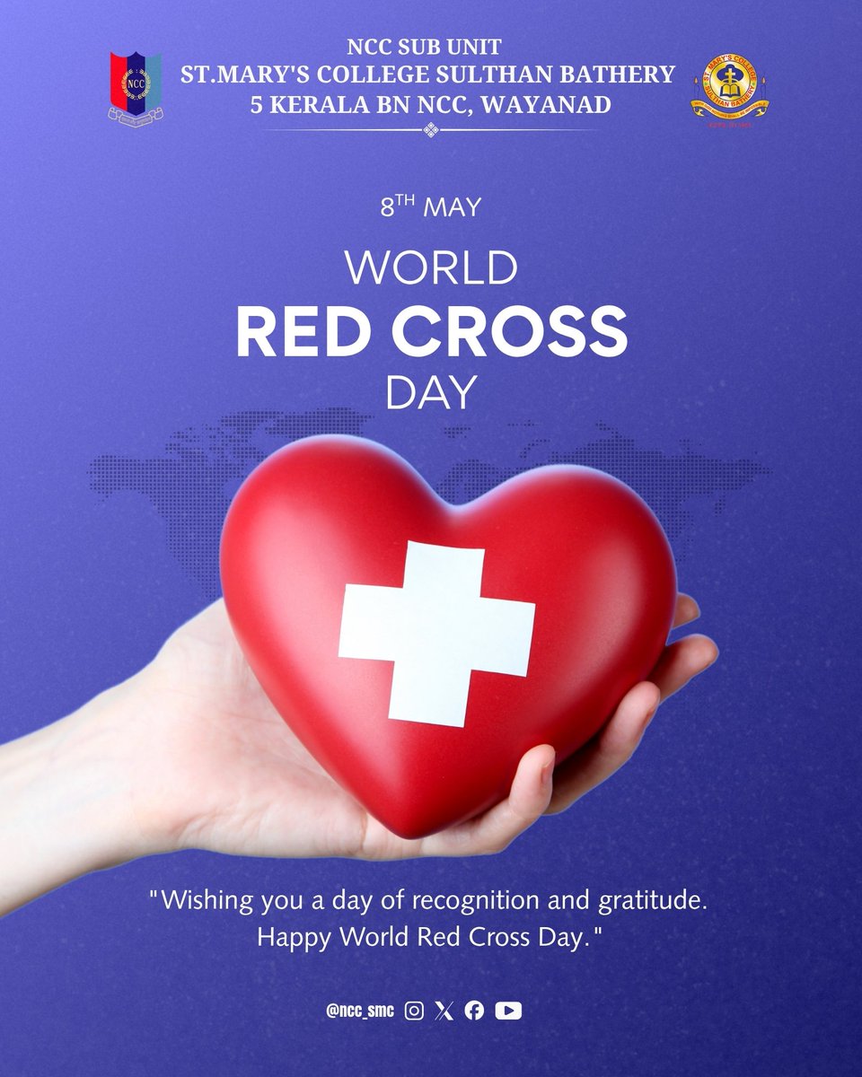 NCC_SMC's tweet photo. World Red Cross and Red Crescent Day is observed every year on May 8 to recognize the humanitarian services and dedication of Red Cross and Red Crescent volunteers and staff who help people during emergencies, disasters, wars, and health crises. https://t.co/WUfVcLv2N5