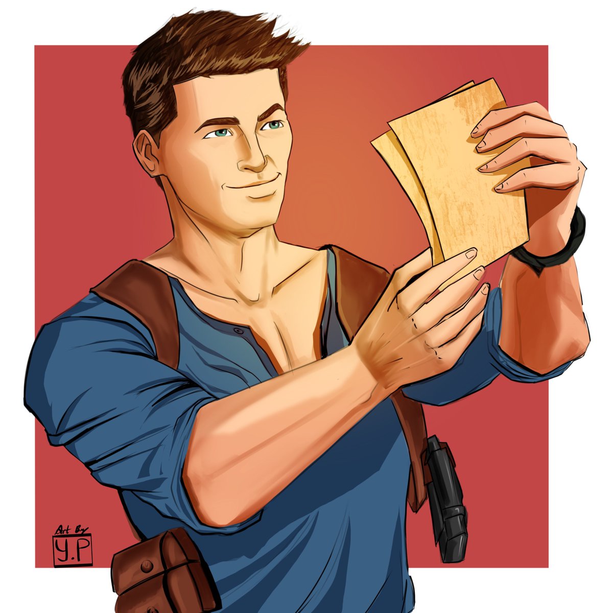 Uncharted fan <a href="/yashpdraws/">Yash P</a> sent in this colorful digital illustration of Nathan Drake to celebrate the 10th anniversary of Uncharted 4: A Thief's End! 💙

You can submit your Uncharted 4 Photo Mode shots, artwork, cosplay, tattoos, and more here for a chance to be featured on our