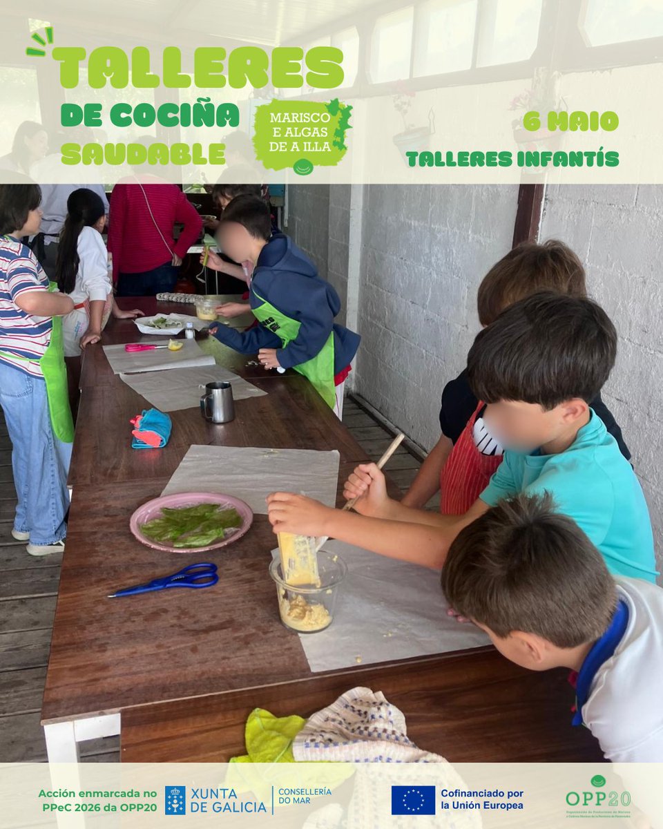 OPP20AIlla's tweet photo. 👩‍🍳🌊 Continúan os Talleres de Cociña Infantís co CEIP Torre Illa.

Onte participaron 31 alumnos/as de 4º de primaria traballando con: 🦪 Ameixa rubia 🌿 Wakame 🥗 Leituga de mar

Achegando o produto mariñeiro local ás novas xeracións 💙

|OPP20PROMOCIÓN #CociñaMariñeira https://t.co/o1tJfjAtmc