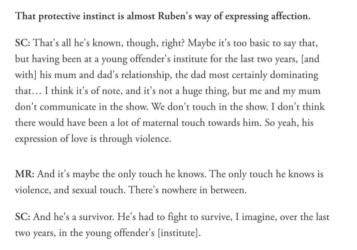 meeksOP81's tweet photo. #HalfMan's Stuart and Mitchell's interview for GQ: 

Do you think there are any queer undertones to Niall and Ruben's relationship? 
MR: "I guess if there is an undertone of [queerness], it wasn't intentional. But it's interesting that maybe that is something that comes across." https://t.co/GXwUOjgV3X