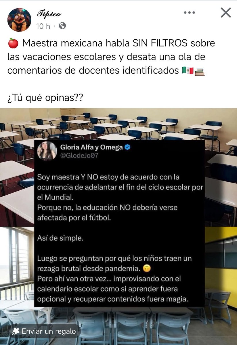 Ginaix20's tweet photo. @GlodeJo07 Ya hasta Face llegó tu twit 🤭 personalmente estoy de acuerdo en que es absurdo que pese más un evento deportivo a un sistema educativo eficiente, ni la gente ni el gobierno se toman en serio la importancia de la educación https://t.co/M2QQy2TCVi