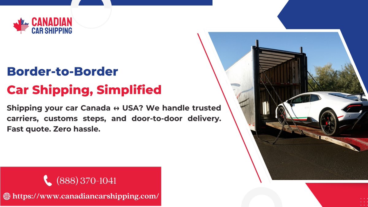 CanadianCarShip's tweet photo. Shipping your car Canada ↔ USA? We handle trusted carriers, customs steps, and door-to-door delivery. Fast quote. Zero hassle. https://t.co/bnMRuJ4zKg