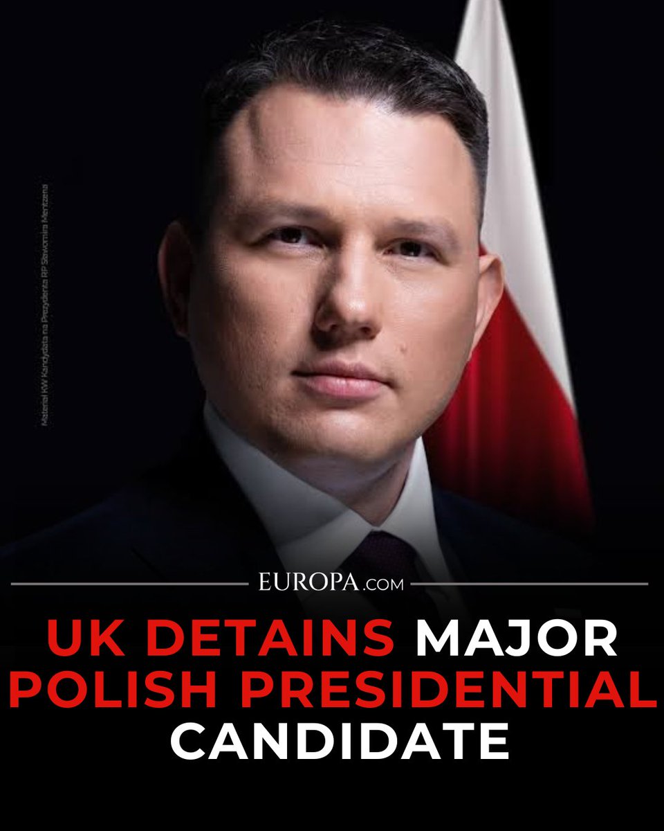 🇬🇧 Polish presidential candidate Sławomir Mentzen was detained for more than three hours at a London airport after arriving with his wife and children for a weekend trip.

Border officers questioned Mentzen about possible political events and speeches, despite him insisting he