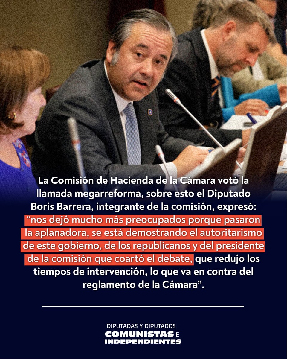 El Diputado <a href="/boris_barrera/">Diputado Boris Barrera</a> , integrante de la Comisión de Hacienda, instancia que hoy votó en general el proyecto de megarreforma dijo: “esto significa que vamos a recaudar menos para el Estado, lo que va a afectar la salud, la educación, la vivienda, las obras públicas y va a