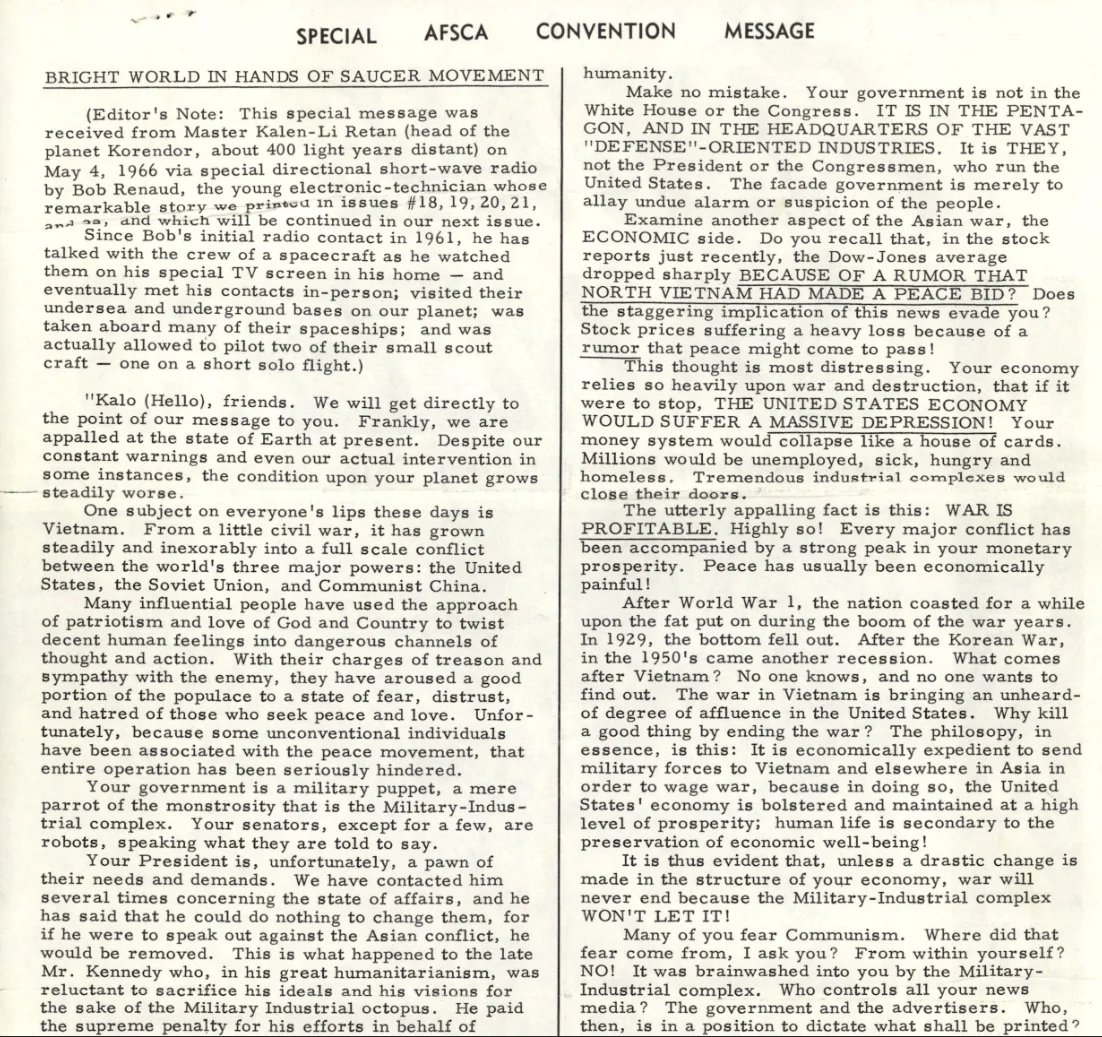 🚨 Breaking - An interesting piece in Newly released Pentagon UFO Files that's in the 9th page of the first file.

“Master Kalen-Li Retan” from the planet “Korendor,”

A 1966 “alien transmission” claimed a being named Master Kalen-Li Retan from a planet called Korendor, 400 light