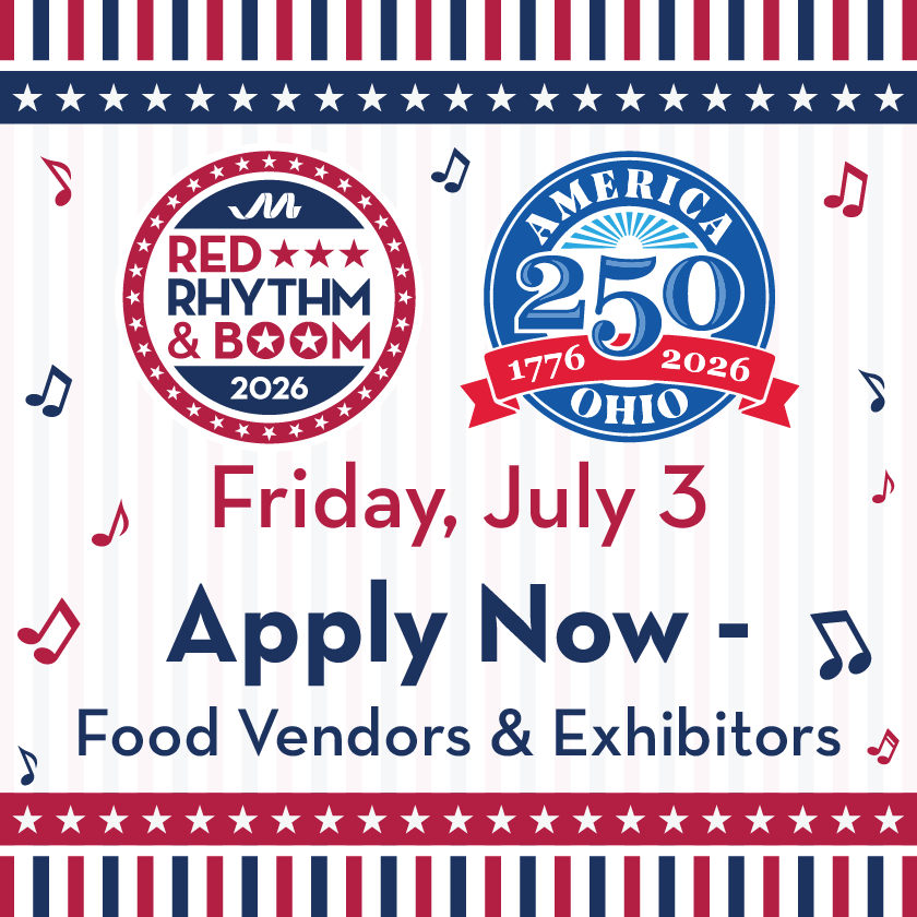 imaginemason's tweet photo. Applications for Food and Non-Food Vendors are still being accepted for Red, Rhythm &amp; Boom. Apply now at: https://t.co/PfNE2ZFa5H #MasonOH #America250 https://t.co/f0J1H24et1