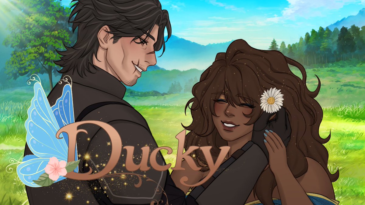 Meant2Bee_VN's tweet photo. #DuckyVN our otome fantasy romance comedy between a fairy x monster hunter is now fully released for free! ✨https://t.co/JpLM1T0K9F As well as an NSFW version of the game with a spicy winter themed epilogue here: https://t.co/0slc0lS3Ik ❄️❤️‍🔥 https://t.co/4OK932tAfU