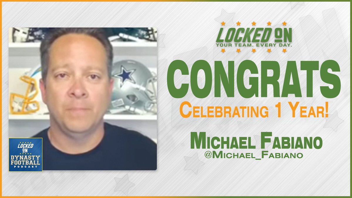 LockedOnNetwork's tweet photo. Congratulations to @LockedOnDynasty Host @Michael_Fabiano who just hit one year with Locked On!

📺 https://t.co/cqxWJuVu7T https://t.co/9T2GJojjxu