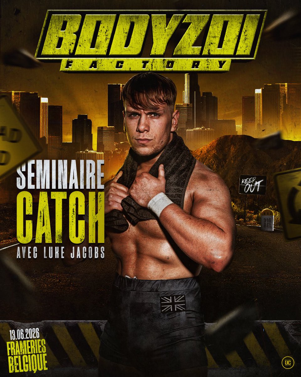 BodyzoiFactory's tweet photo. 🚧 SÉMINAIRE CATCH AVEC LUKE JACOBS. 🚧

L’un des talents les plus explosifs de la scène britannique débarque à Frameries le 13 juin.

Technique, intensité, présence, brutalité dans le ring… Luke Jacobs s’est imposé comme l’un des noms qui montent le plus fort en Europe.

Une occasion rare d’apprendre au plus près d’un catcheur qui vit aujourd’hui le très haut niveau européen.

📆 13 juin 2026
📍 Frameries, Belgique
📩 Infos & inscriptions : contact@bodyzoi.com
