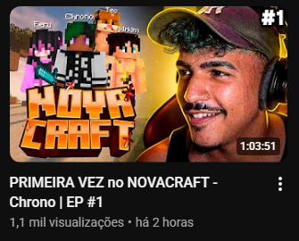 NovaCraftSMPP's tweet photo. Para o pessoal que não acompanhou as lives ontem, já estão no ar os primeiros videos, corre para conferir!!!
- Lucas ART: Grupo Oeste
- Chrono: Grupo Leste
#Novacraft https://t.co/Oq82KwUbai