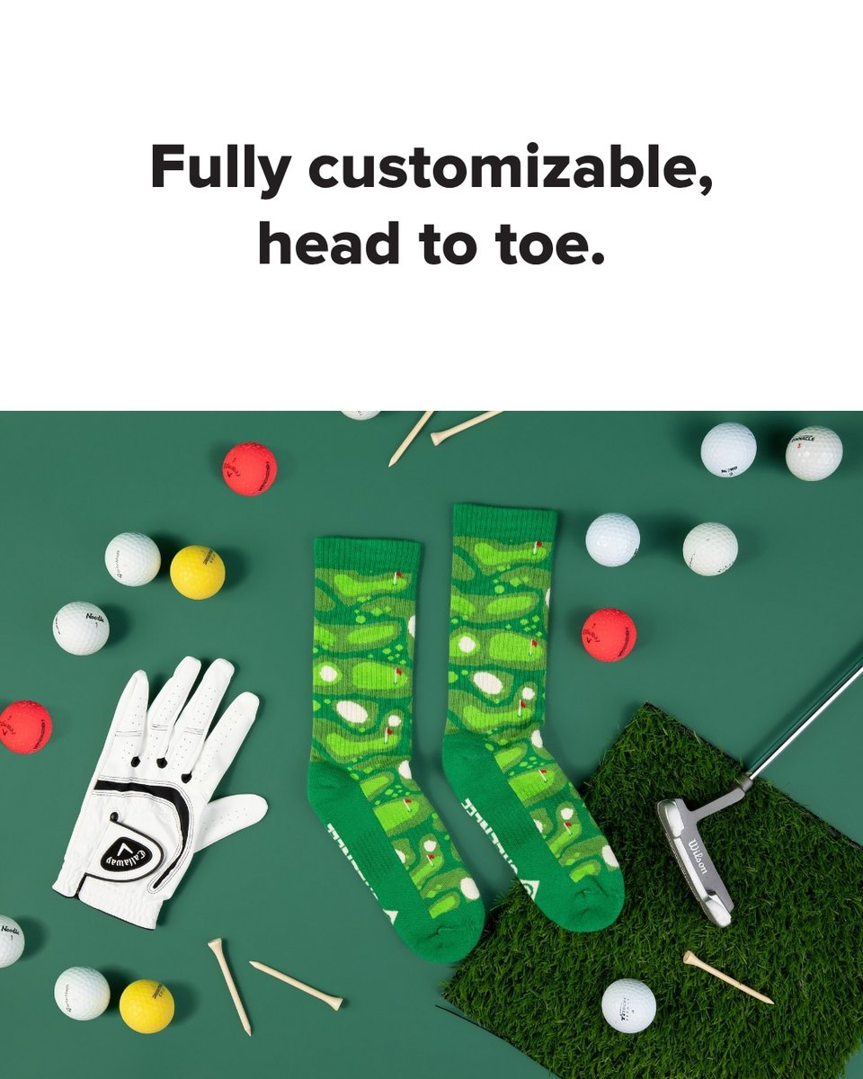 SockClub's tweet photo. Golf outing swag that actually gets worn. Custom socks, 3-day turnaround. 🏌️ https://t.co/4UDYp7UgeA