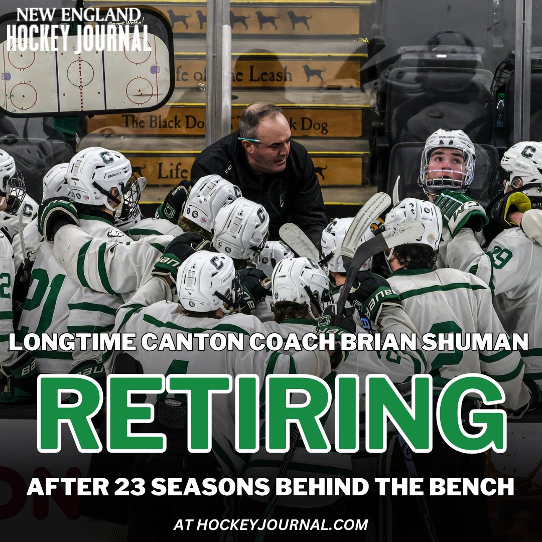 NEHockeyJournal's tweet photo. Legendary Canton coach Brian Shuman announced his retirement after five state titles and 23 seasons behind the bench, including 21 as head coach. 

From @PatDonn12: https://t.co/HO5RetZicm https://t.co/y6tSG5sjIn