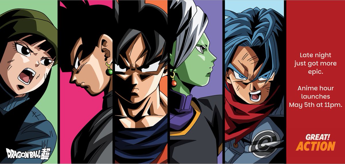 UKDB's tweet photo. Great! Action on Freeview 42, Sky 323 &amp; Virgin 426 are launching an Anime Hour from Tuesday 5th May, kicking off with the complete run of Dragon Ball Super!
UK Dragon Ball fans be sure to tune in, if its popular they will air more series! https://t.co/qvGINmGSqY