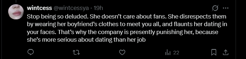 winter_protect's tweet photo. 📢 REPORT

Newly made burner of an akgae harassing W. Go to the replies and report everything then the account itself

🔗: https://t.co/0bzVkQkglj

⭕️ Spam
⭕️ Hate, Abuse, or Harassment https://t.co/P8gmPSB3R9