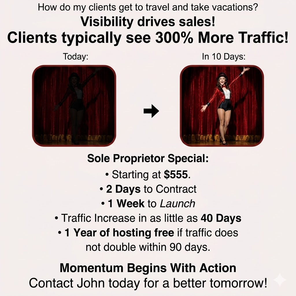 jabcreations's tweet photo. One of the tricks in #business to #success is #visibility. #Sales come from people who are aware of you and what you do. My clients typically see 200-300% more #website #traffic. Your #tomorrow depends on today's action: let's talk.
https://t.co/1ITqQceLJh https://t.co/p7vhV3hKMI