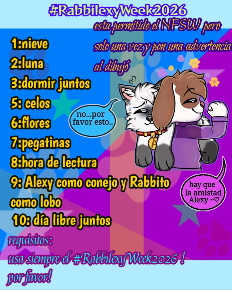 shineDraws_'s tweet photo. Tercera temática de Week #RabbilexyWeek2026 tranquilos pueden subir dibujos cuando quieran esto no tiene día ni fecha 📆✊️ 

(Requisito que diré, nada de quejas si no te gusta el shipeo o la temática o hacia los que participen en esto y no quiero funas hacia nadie) 😾🤌 https://t.co/ugtINzAtvr
