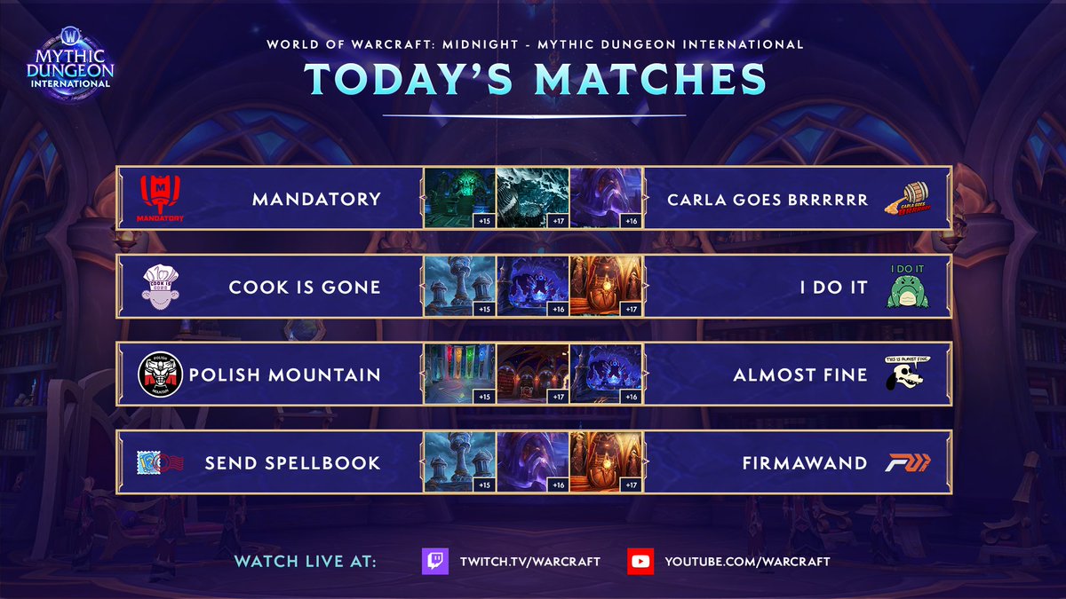 WoWEsports's tweet photo. ⌛️ We're live NOW with Day 1 of MDI Group A! ⌛️

Take a look at the schedule of matches and maps for today's competition - and watch how it all plays out! https://t.co/wfypaAXaMx